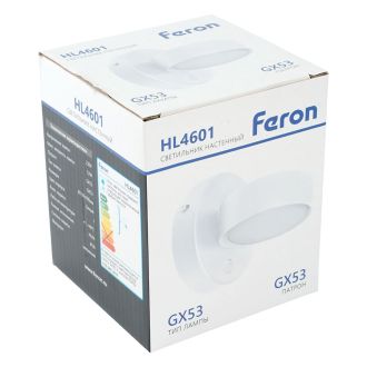 Светильник настенный Feron HL4601 12W, 230V, GX53, белый, 51942