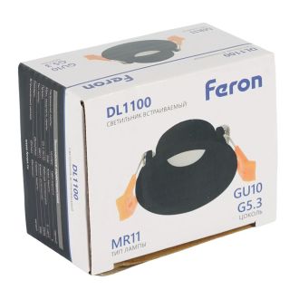 Светильник встраиваемый Feron DL1100 потолочный MR11 G5.3, GU10 черный, 51943