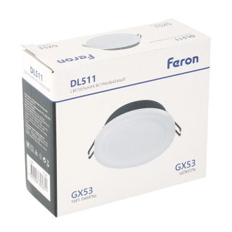 Светильник встраиваемый Feron DL511 потолочный GX53 черный, 51945