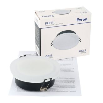 Светильник встраиваемый Feron DL511 потолочный GX53 черный, 51945