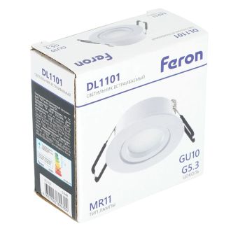 Светильник встраиваемый Feron DL1101 потолочный MR11 G5.3, GU10 белый, 51948