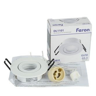 Светильник встраиваемый Feron DL1101 потолочный MR11 G5.3, GU10 белый, 51948