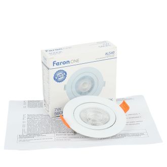 Светодиодный светильник Feron.ONE AL540 встраиваемый 7W 4000K белый 