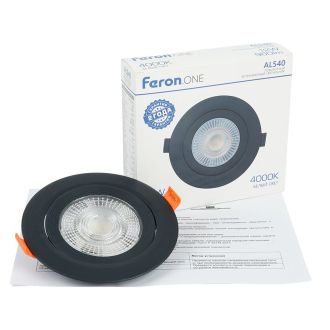 Светодиодный светильник Feron.ONE AL540 встраиваемый 12W 4000K черный 