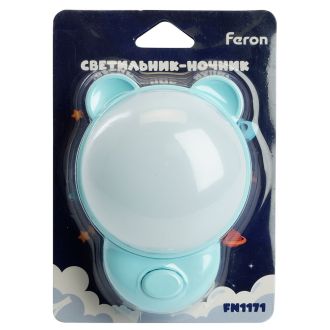Светильник ночник Feron FN1171 1.2W 220V, синий, 52060