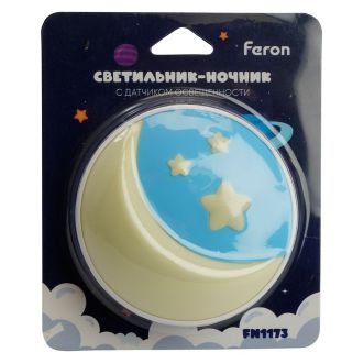 Светильник ночник Feron FN1173 0,6W 220V, желтый, 52062