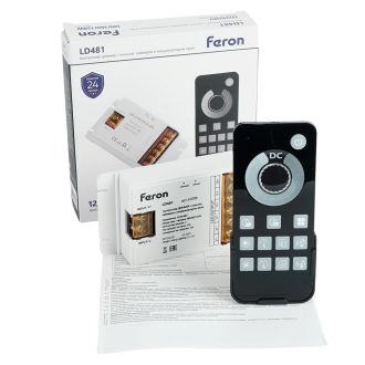 Контроллер ДИММЕР с пультом, таймером и визуализатором звука, 12-24-48V, Feron LD481, 52096