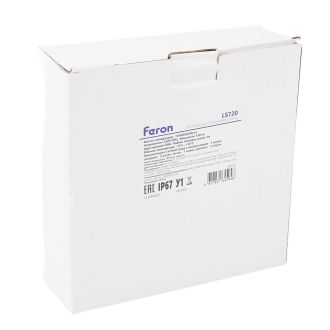Лента светодиодная, 77SMD(5050)/м 8Вт/м 220V IP67 10м, RGB, FERON LS720 с 1 контроллером, 2 заглушками, 10 крепежами в комплекте, 52111 (комплект 10 шт.)