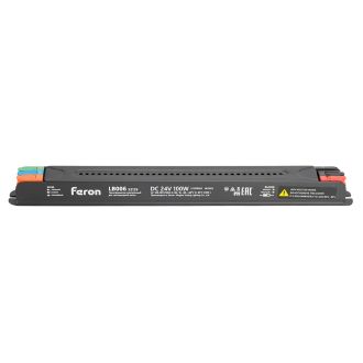 Трансформатор для светодиодной ленты с диммированием 100W 24V IP20, клипсы, LB006, Feron, 52129