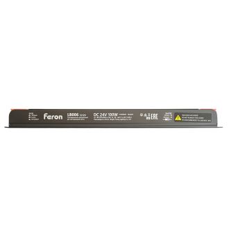 Трансформатор для светодиодной ленты с диммированием 100W 24V IP20, клипсы, LB006, Feron, 52129