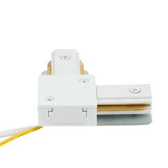 Коннектор угловой однофазный для шинопровода с проводом, белый, LD1021C, Feron, 52153