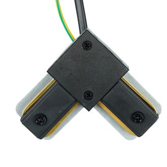 Коннектор угловой однофазный для шинопровода с проводом, черный, LD1021C, Feron, 52154