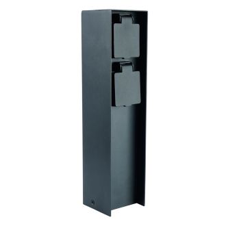 Розетка уличная Feron TM200, 220-230V, 16A, IP44, 70*70*300мм, черный, 52184