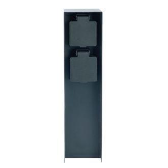 Розетка уличная Feron TM200, 220-230V, 16A, IP44, 70*70*300мм, черный, 52184