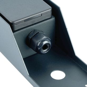 Розетка уличная Feron TM201, 220-230V, 16A, IP44, 70*60*380мм, черный, 52185