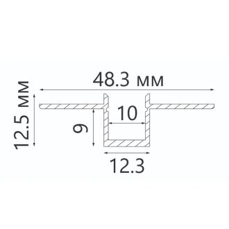 Профиль алюминиевый встраиваемый скрытый, серебро, CAB245, Feron, 53066