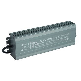 Трансформатор электронный для светодиодной ленты 250W 12V IP67 (драйвер), LB007 FERON, 53081