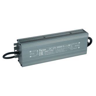 Трансформатор электронный для светодиодной ленты 300W 12V IP67 (драйвер), LB007 FERON, 53082