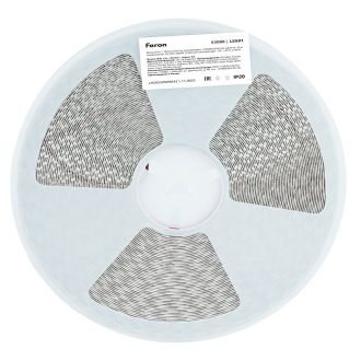 Светодиодная LED лента Feron LS501, 120SMD(2835)/м 11Вт/м 24V 30000*8*1.22мм 6000К 30м IP20, 53088