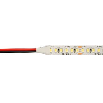 Светодиодная LED лента Feron LS502, 180SMD(2835)/м 16Вт/м 24V 30000*10*1.22мм 6000К 30м IP20, 53091