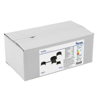 Светильник потолочный GX53 15Wx4, 230V, чёрный, AL268 GELA Feron, 53098