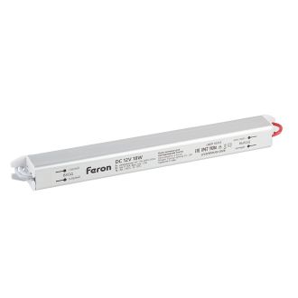 Трансформатор электронный для светодиодной ленты 18W 12V IP67 ( драйвер), LB011 FERON, 53312