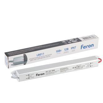 Трансформатор электронный для светодиодной ленты 18W 12V IP67 ( драйвер), LB011 FERON, 53312