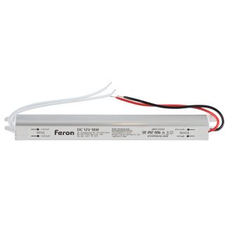 Трансформатор электронный для светодиодной ленты 18W 12V IP67 ( драйвер), LB011 FERON, 53312