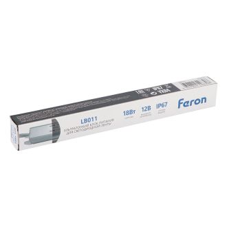 Трансформатор электронный для светодиодной ленты 18W 12V IP67 ( драйвер), LB011 FERON, 53312