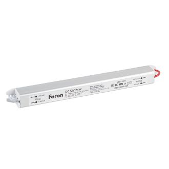 Трансформатор электронный для светодиодной ленты 24W 12V IP67 ( драйвер), LB011 FERON, 53313