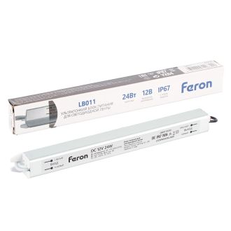 Трансформатор электронный для светодиодной ленты 24W 12V IP67 ( драйвер), LB011 FERON, 53313
