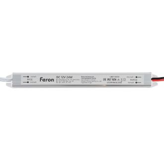 Трансформатор электронный для светодиодной ленты 24W 12V IP67 ( драйвер), LB011 FERON, 53313