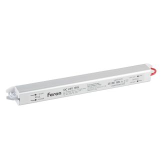 Трансформатор электронный для светодиодной ленты 18W 24V IP67 ( драйвер), LB011 FERON, 53318