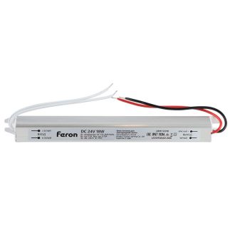Трансформатор электронный для светодиодной ленты 18W 24V IP67 ( драйвер), LB011 FERON, 53318