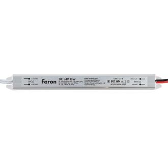 Трансформатор электронный для светодиодной ленты 18W 24V IP67 ( драйвер), LB011 FERON, 53318