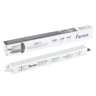 Трансформатор электронный для светодиодной ленты 24W 24V IP67 ( драйвер), LB011 FERON, 53319