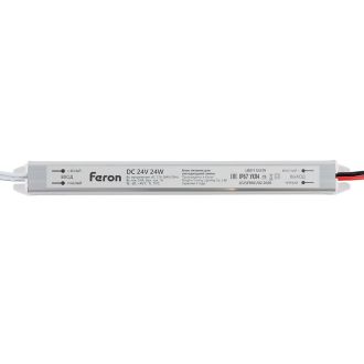 Трансформатор электронный для светодиодной ленты 24W 24V IP67 ( драйвер), LB011 FERON, 53319