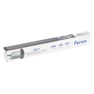 Трансформатор электронный для светодиодной ленты 24W 24V IP67 ( драйвер), LB011 FERON, 53319