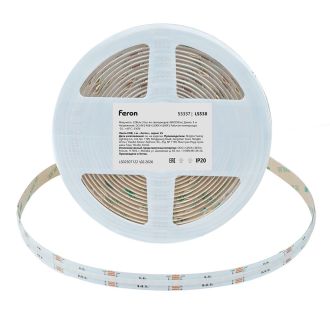 Лента светодиодная COB RGBW-MIX 5 в 1 840SMD 22Вт/м 24V 5000*12*1.8 мм RGB+2300К+6500K, IP20, LS538 FERON, 53337