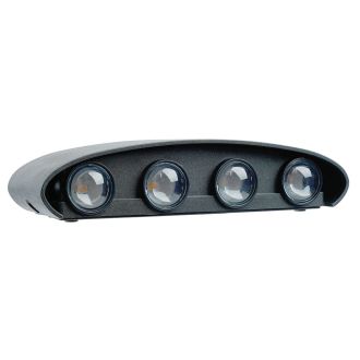 Светильник уличный светодиодный Feron.One DH201-P, 8*1W, 520Lm, 3000K, черный, пластик, 53381
