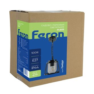 Светильник садово-парковый Feron PL805 на стену вниз 100W 230V E27, черный, 53396