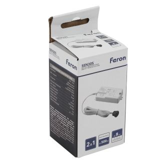 Датчик движения руки/на открывание двери 230V 500W 5-8см 30° белый с 1.5м кабелем SEN30S, Feron, 53441
