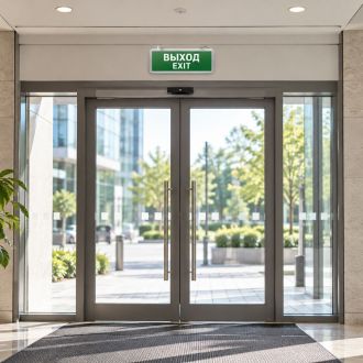 Самоклеящаяся этикетка INFO EL002 ВЫХОД-EXIT 330х120мм, Feron, 53703 (комплект 5 шт.)