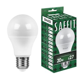 Лампа светодиодная SAFFIT SBA6020 Шар E27 20W 230V 4000K, 55014