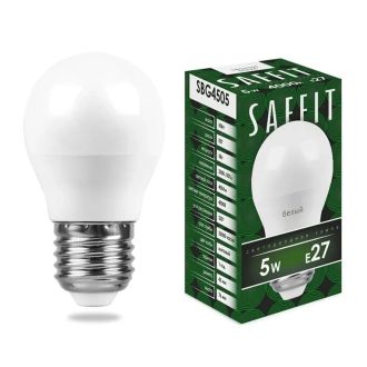 Лампа светодиодная SAFFIT SBG4505 Шарик E27 5W 230V 4000K, 55026