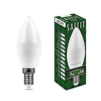 Лампа светодиодная SAFFIT SBC3707 Свеча E14 7W 230V 2700K, 55030