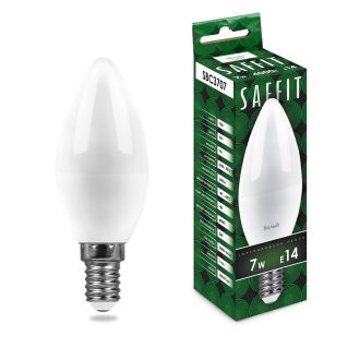 Лампа светодиодная SAFFIT SBC3707 Свеча E14 7W 230V 4000K, 55031
