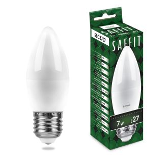 Лампа светодиодная SAFFIT SBC3707 Свеча E27 7W 230V 4000K, 55033