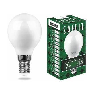 Лампа светодиодная SAFFIT SBG4507 Шарик E14 7W 230V 4000K, 55035