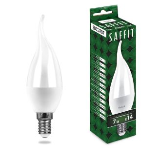 Лампа светодиодная SAFFIT SBC3707 Свеча на ветру E14 7W 230V 4000K, 55055